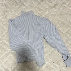 Gray Ribbed Turtleneck Sweater